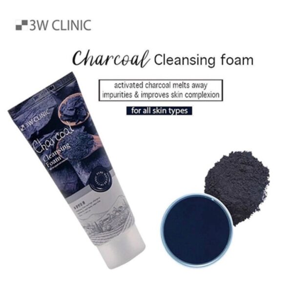 3W Clinic Charcoal Cleansing Foam Facewash - Image 3