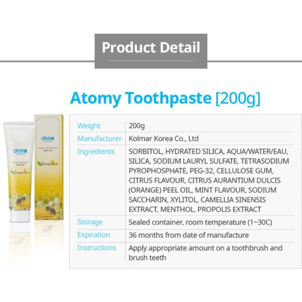 Atomy Propolis Toothpaste-200gm (2 Pcs) - Image 3