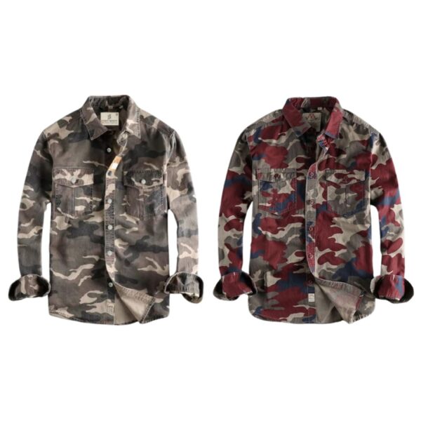 Camo Print Casual Shirt (2 Pcs) - Image 2
