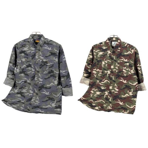 Camo Print Casual Shirt (2 Pcs) - Image 3