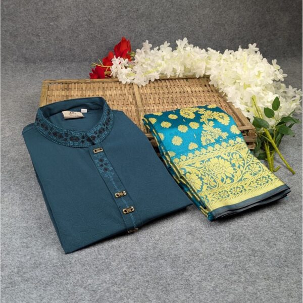 Premium Couple Set (Panjabi, Katan Saree) - Image 2