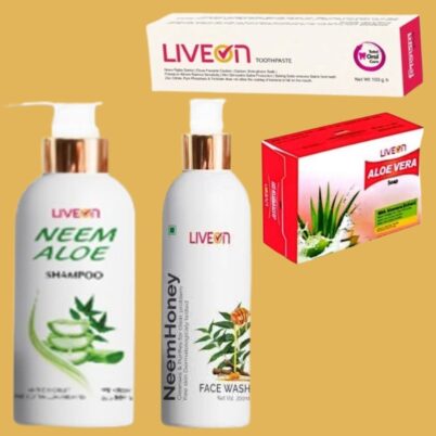 Facewash, Soap, Shampoo & Toothpaste (Liveon)
